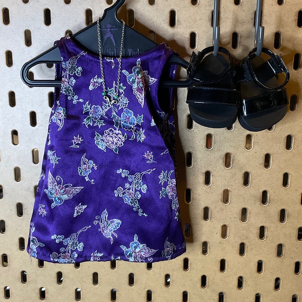 American girl doll outfit - Karaoke outfit dress, necklace platform sandals